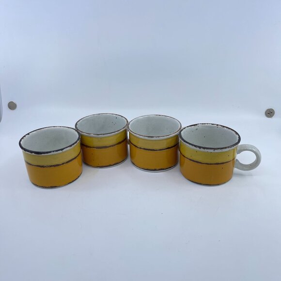 • vintage stonehenge midwinter sun cups and saucers set of 4 1970's - Picture 4 of 7